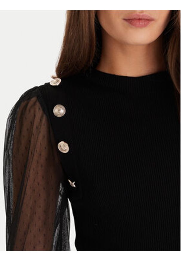 Morgan Bluzka 252-MALIA Czarny Regular Fit. Kolor: czarny. Materiał: wiskoza