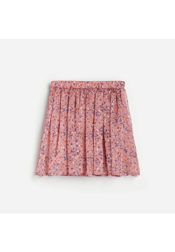Reserved - Wzorzysta spódnica mini - Pomarańczowy. Kolor: pomarańczowy