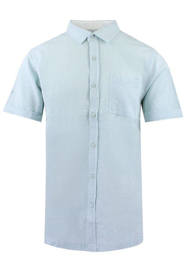 Weekendowa Koszula Męska z Kory Bawełnianej - Brave Soul - Błękitna. Kolor: niebieski. Materiał: bawełna. Styl: sportowy