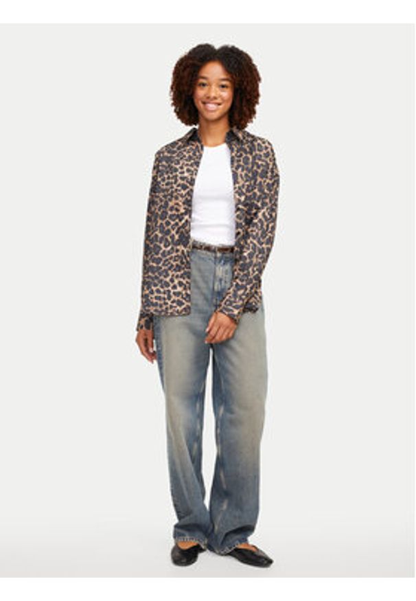 JJXX Koszula Jamie 12200353 Brązowy Relaxed Fit. Kolor: brązowy. Materiał: bawełna