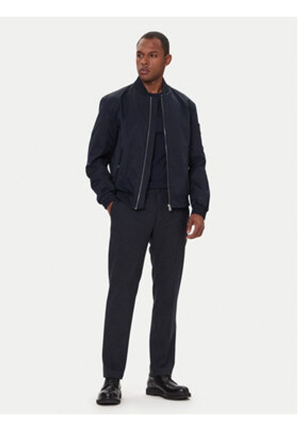 JOOP! Chinosy Hank12 30048558 Granatowy Slim Fit. Kolor: niebieski. Materiał: syntetyk