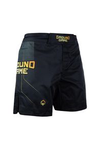 GROUND GAME - Spodenki do MMA i BJJ Ground Game Gold 2.0 męskie. Kolor: czarny, wielokolorowy, żółty. Długość: krótkie