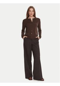 United Colors of Benetton - United Colors Of Benetton Kardigan 1002D5485 Brązowy Regular Fit. Kolor: brązowy. Materiał: wełna #5