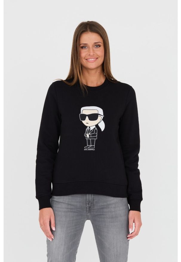 Karl Lagerfeld - KARL LAGERFELD Czarna damska bluza Ikonik 2.0, Rozmiar S. Kolor: czarny