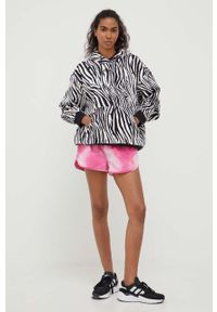 adidas Originals bluza damska kolor biały z kapturem wzorzysta. Typ kołnierza: kaptur. Kolor: biały. Materiał: materiał, dzianina #5