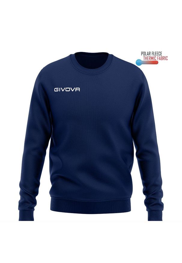 Bluza piłkarska dla dorosłych Givova Maglia One granatowa. Kolor: niebieski. Materiał: polar, poliester. Sport: piłka nożna