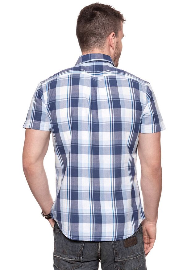 Wrangler - KOSZULA MĘSKA KRÓTKI RĘKAW WRANGLER SS 1PKT SHIRT PATRIOT BLUE W5860NQ5H 112129521. Materiał: materiał. Długość rękawa: krótki rękaw. Długość: krótkie