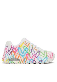 skechers - Skechers Sneakersy Uno Highlight Love 177981/WMLT Biały. Kolor: biały. Materiał: skóra