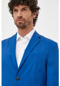 Sisley marynarka męska kolor niebieski. Kolor: niebieski. Materiał: tkanina. Styl: klasyczny #4