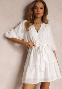 Renee - Biała Sukienka Kharon. Kolor: biały. Materiał: tkanina, materiał. Długość: mini #5