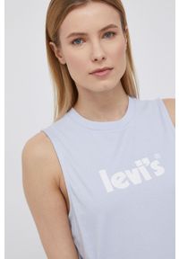 Levi's® - Levi's top bawełniany. Okazja: na spotkanie biznesowe, na co dzień. Kolor: niebieski. Materiał: bawełna. Styl: biznesowy, casual #2