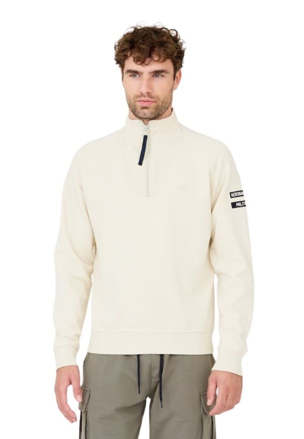 Aeronautica Militare - AERONAUTICA MILITARE Beżowa męska bluza, Rozmiar M. Kolor: beżowy