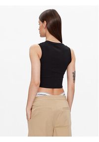 Calvin Klein Jeans Top J20J221521 Czarny Slim Fit. Kolor: czarny. Materiał: bawełna #2