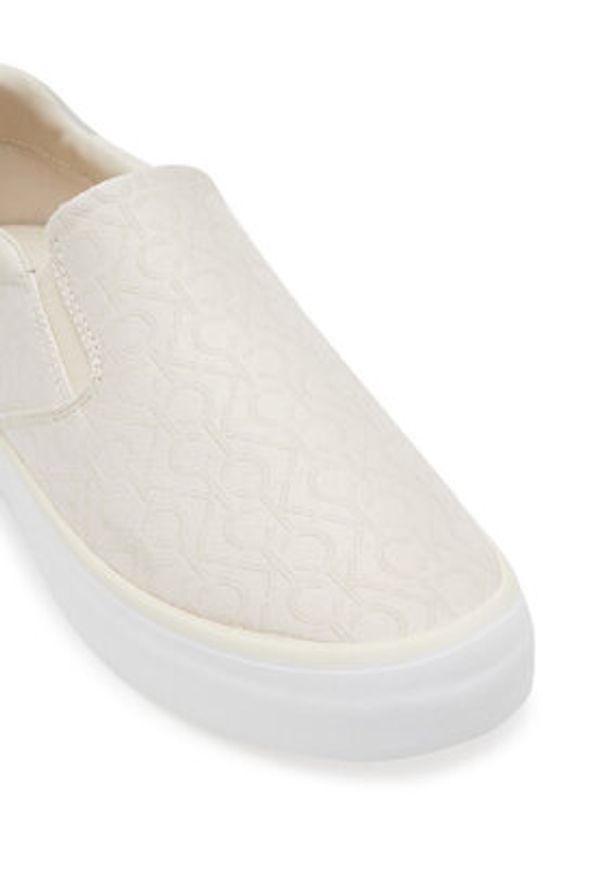 Calvin Klein Tenisówki Vulc Slip On - Jacq HW0HW02411 Écru. Zapięcie: bez zapięcia. Materiał: skóra
