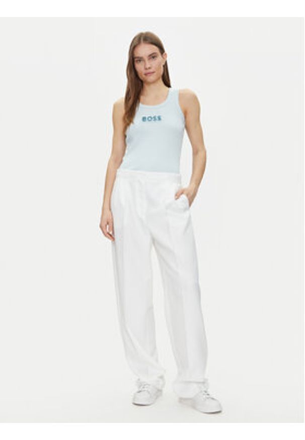 BOSS Top C-Ematite 50536985 Błękitny Slim Fit. Kolor: niebieski. Materiał: bawełna