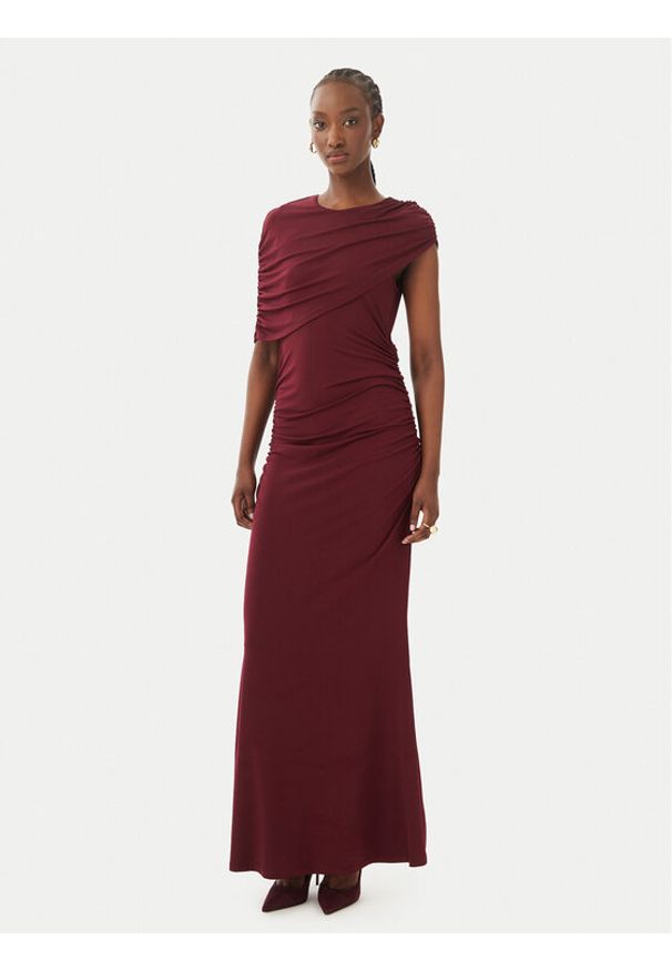 Vero Moda Sukienka wieczorowa Kassandra 10356465 Bordowy Regular Fit. Kolor: czerwony. Materiał: syntetyk. Styl: wizytowy