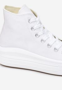 Born2be - Białe Trampki Merog. Wysokość cholewki: przed kolano. Nosek buta: okrągły. Kolor: biały. Materiał: materiał, guma, jeans. Szerokość cholewki: normalna #4