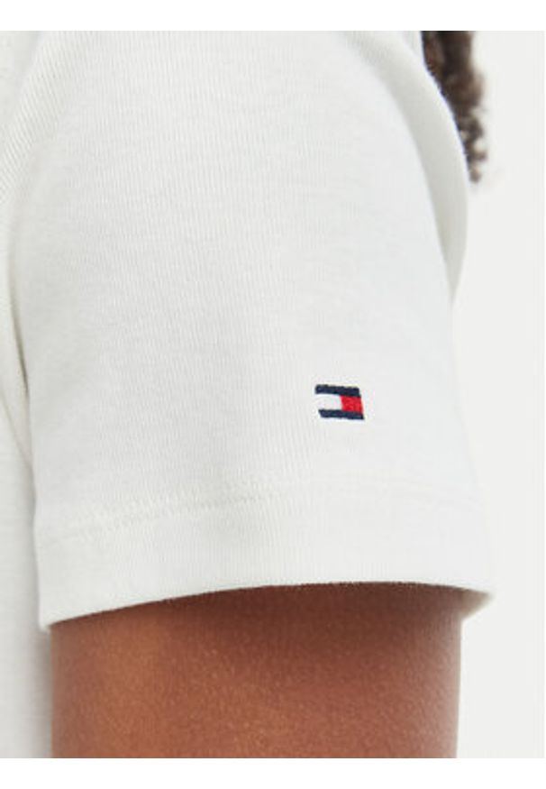 TOMMY HILFIGER - Tommy Hilfiger Polo WW0WW49252 Biały Slim Fit. Typ kołnierza: polo. Kolor: biały. Materiał: bawełna