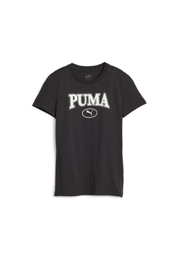 Koszulka dla dziewczynki Puma Squad Graphic. Kolor: czarny. Materiał: bawełna. Sport: joga i pilates