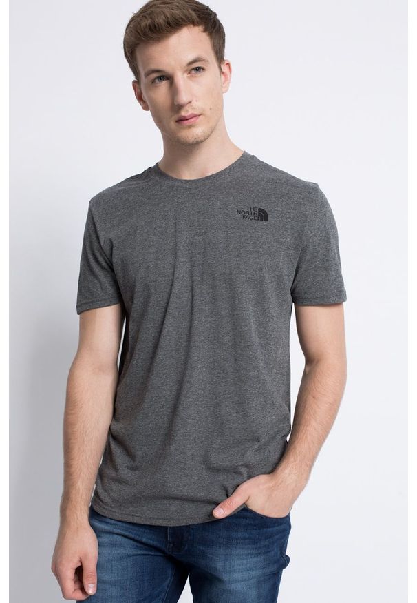 The North Face - T-shirt. Okazja: na co dzień. Kolor: szary. Materiał: dzianina. Wzór: gładki. Styl: casual
