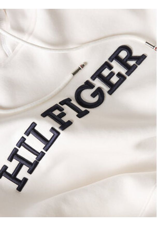 TOMMY HILFIGER - Tommy Hilfiger Bluza Monotype Embro MW0MW33062 Biały Regular Fit. Kolor: biały. Materiał: bawełna, syntetyk