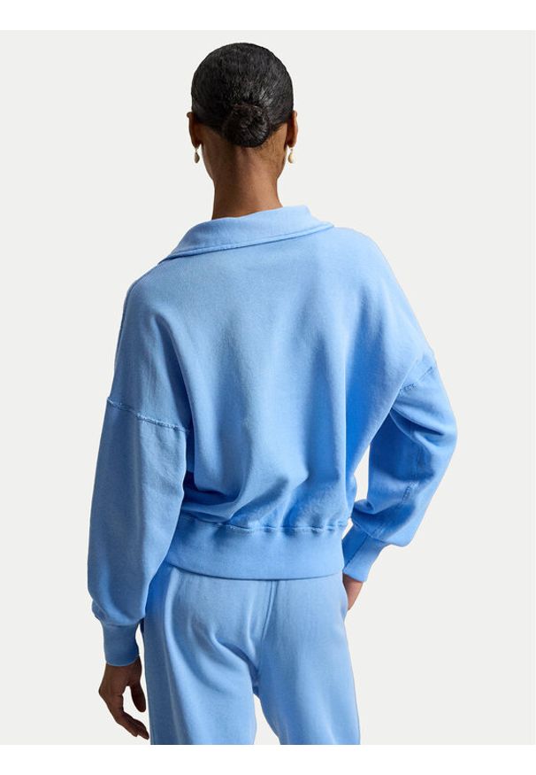 Polo Ralph Lauren Bluza 211B18686005 Błękitny Relaxed Fit. Typ kołnierza: polo. Kolor: niebieski. Materiał: bawełna