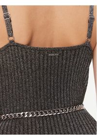 MICHAEL Michael Kors Sukienka dzianinowa MH38208AFB Czarny Slim Fit. Kolor: czarny. Materiał: wiskoza #5