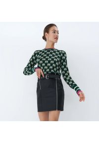 Mohito - Sweter ze wzorem - Khaki. Kolor: brązowy