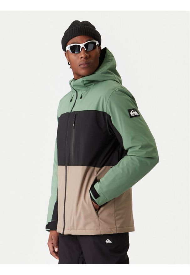 Quiksilver Kurtka snowboardowa Sycamore Block 20K JK EQYTJ03503 Zielony Relaxed Fit. Kolor: zielony. Materiał: syntetyk. Sport: snowboard