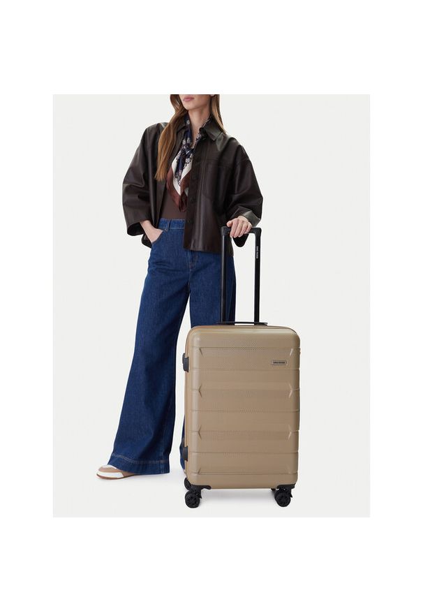 Gino Rossi - Walizka średnia GINO ROSSI. Kolor: beżowy