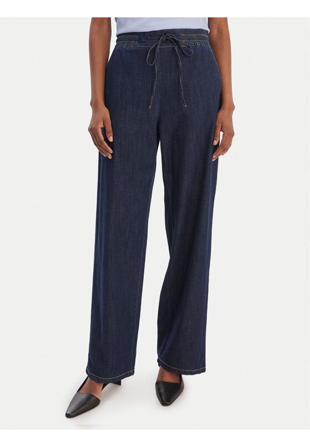 Marella Jeansy Fingere 2615181091 Granatowy Wide Leg. Kolor: niebieski