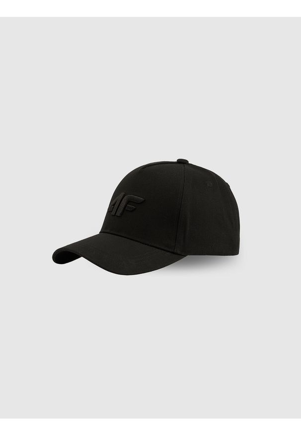 4f - 4F Czapka z daszkiem strapback damska - czarna S/M (58cm). Kolor: czarny. Materiał: materiał, bawełna. Sezon: lato. Styl: casual, sportowy