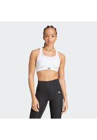 Adidas - Biustonosz treningowy TLRD Impact o mocnym wsparciu. Kolekcja: plus size. Kolor: biały. Materiał: materiał. Technologia: ClimaCool (Adidas). Sport: fitness