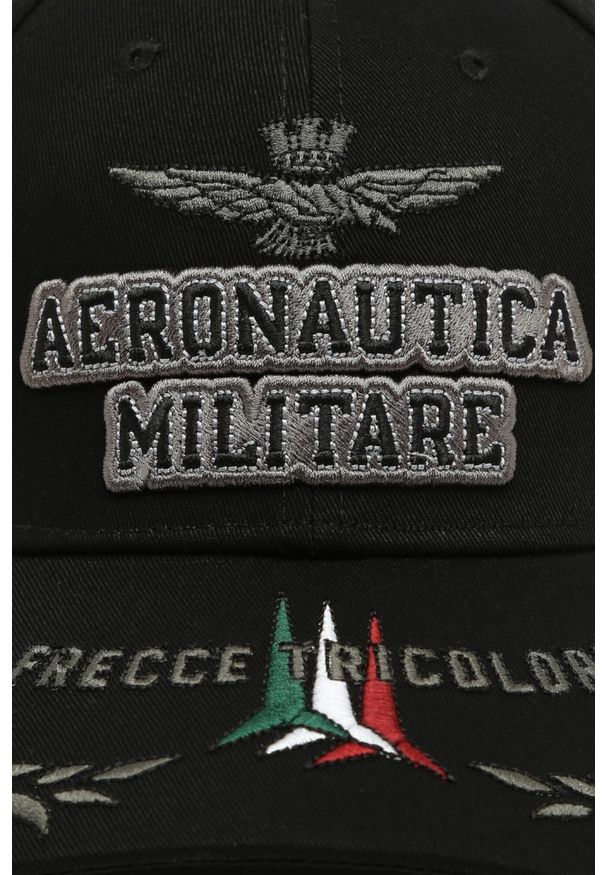 Aeronautica Militare - AERONAUTICA MILITARE Czarna czapka męska 3d Embroidered. Kolor: czarny