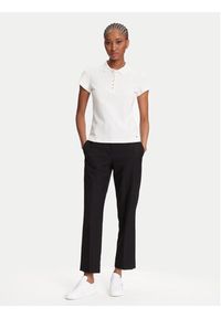 TOMMY HILFIGER - Tommy Hilfiger Polo Gold Button WW0WW45768 Écru Slim Fit. Typ kołnierza: polo. Materiał: bawełna