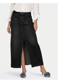 JDY Spódnica jeansowa Bella 15317441 Czarny Regular Fit. Kolor: czarny. Materiał: bawełna