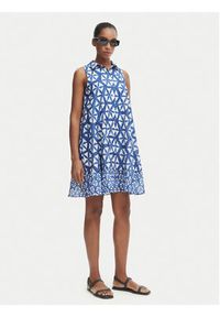 Iconique Sukienka letnia IC25-085 Niebieski Regular Fit. Kolor: niebieski. Materiał: bawełna. Sezon: lato #5