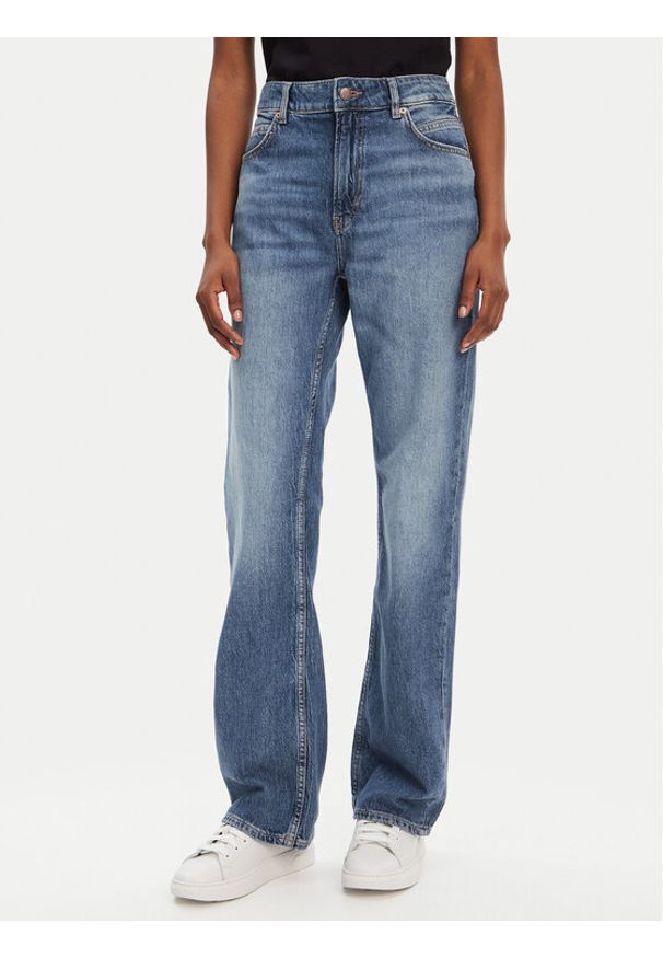BOSS Jeansy C_Ada 50542481 Granatowy Straight Fit. Kolor: niebieski