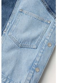 mango - Mango kurtka jeansowa Vibeke damska przejściowa oversize. Kolor: niebieski. Materiał: jeans