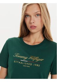 TOMMY HILFIGER - Tommy Hilfiger T-Shirt Script Graphic WW0WW43502 Zielony Regular Fit. Kolor: zielony. Materiał: bawełna #4