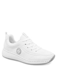 Rieker Sneakersy N5504-80 Biały. Kolor: biały. Materiał: skóra #4