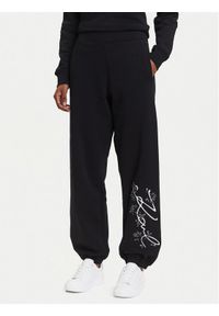 Karl Lagerfeld - KARL LAGERFELD Spodnie dresowe A3W10009 Czarny Relaxed Fit. Kolor: czarny. Materiał: bawełna #1