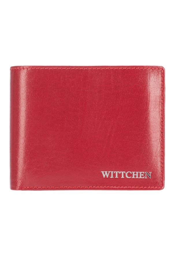 Wittchen - Damski portfel ze skóry niezamykany. Kolor: czerwony. Materiał: skóra