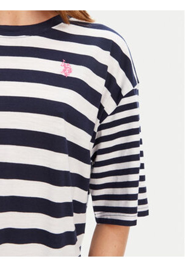 U.S. Polo Assn. T-Shirt WUP0682 Granatowy Loose Fit. Typ kołnierza: polo. Kolor: niebieski. Materiał: bawełna