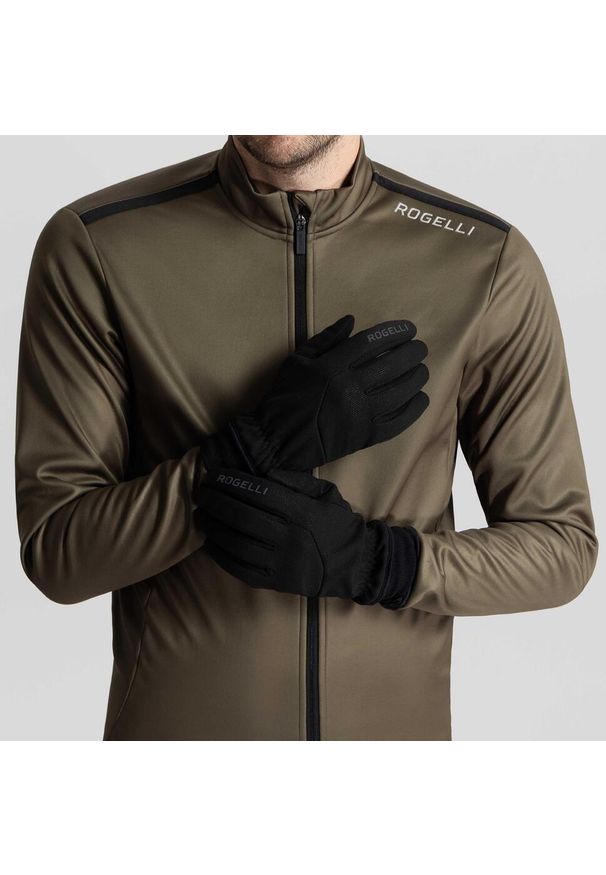 ROGELLI - Rękawiczki rowerowe męskie Rogelli NIMBUS. Kolor: czarny. Materiał: softshell. Sport: kolarstwo