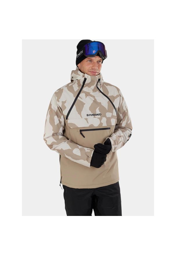 FUNDANGO - Anorak Męski Fundango Hydra ECO. Kolor: beżowy. Materiał: materiał. Sezon: zima. Sport: turystyka piesza