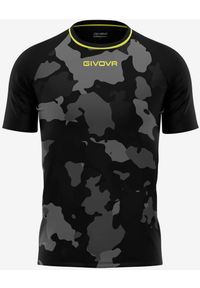 T-shirt Męski Givova Armia Czarny-Szary L-Sportowy i Oddychający. Kolor: szary, wielokolorowy, brązowy, czarny, zielony. Materiał: poliester. Wzór: haft, nadruk. Sport: fitness, piłka nożna