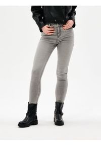 Sinsay - Jeansy skinny z efektem sprania - szary. Kolor: szary #1