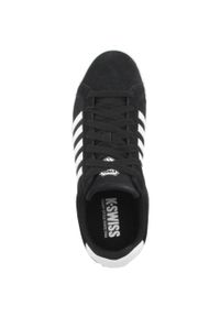 Buty do chodzenia męskie K-Swiss Court Tiebreak Sde. Zapięcie: sznurówki. Kolor: czarny. Materiał: zamsz, materiał, skóra. Szerokość cholewki: normalna. Sport: turystyka piesza