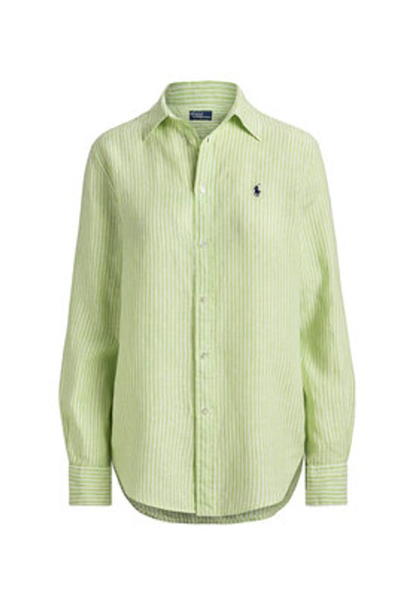 Polo Ralph Lauren Koszula 211A96158001 Zielony Classic Fit. Typ kołnierza: polo. Kolor: zielony. Materiał: len